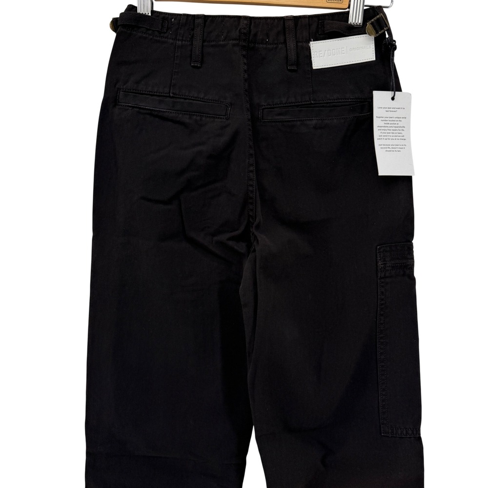RE/DONE ORIGINALS Cargo Utility Pants Womens‎ Size 24 Washed Black Cotton NWT - Picture 9 of 16